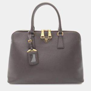 Prada Brown Large Saffiano Lux Promenade Satchel