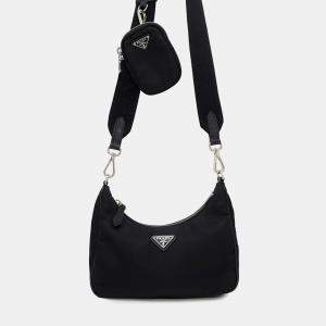 Prada Shoulder Bag Re-Edition 2005 Black Nylon