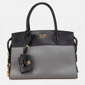 Prada Grey Saffiano and City Calf Esplanade Bag