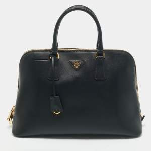 Prada Black Saffiano Leather Large Promenade Satchel