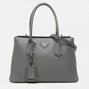 Prada Saffiano Cuir Turnlock Twin Satchel