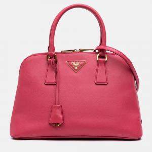 Prada Pink Medium Saffiano Lux Promenade Satchel