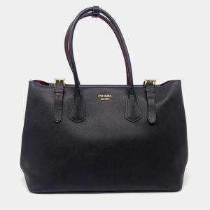 Prada Black Leather Saffiano Tote Bag