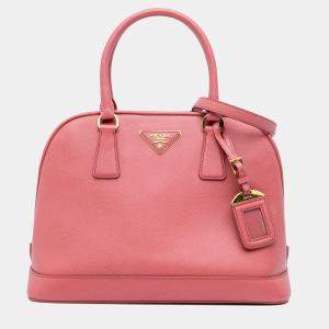 Prada Pink Medium Saffiano Lux Open Promenade Satchel