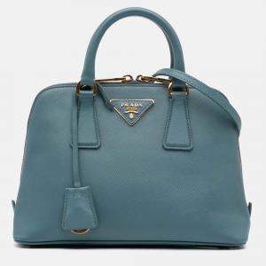 Prada Blue Small Saffiano Lux Promenade Bag