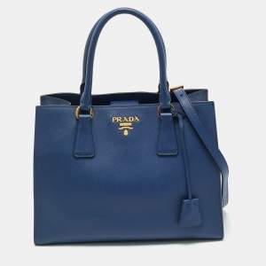 Prada Blue Saffiano Leather Tote