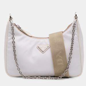 Prada Re-Edition 2005 White Tessuto Satchel Bag