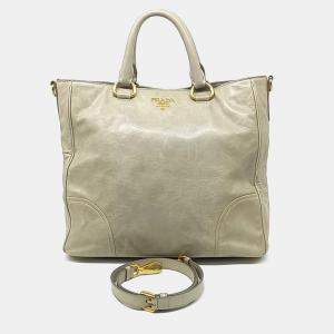Prada Cream Leather tote and shoulder bag