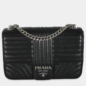 Prada Black Soft Calf Medium Impunture Diagramme