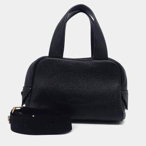 Prada Black Leather Dino Shoulder Bag