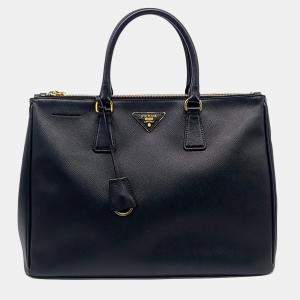 Prada Black Leather Saffiano Luxe Tote Bag