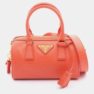 Prada Saffiano Lux Handbag Saffiano Leather Orange