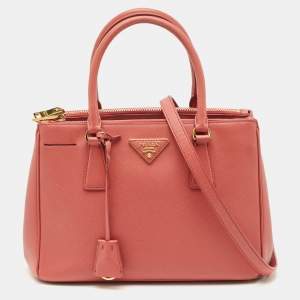 Prada Blush Pink Saffiano Lux Leather Medium Galleria Double Zip Tote