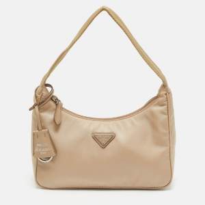 Prada Beige Nylon Re-Edition 2000 Shoulder Bag