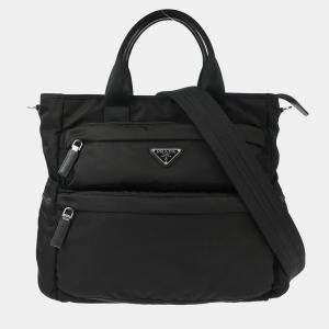Pre Owned Prada Black Nylon Tote Bag