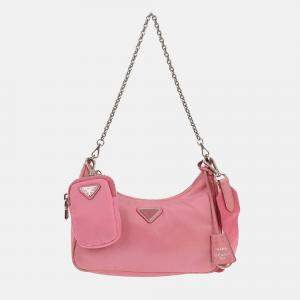 Pre Owned Prada Pink Nylon 2way Shoulder Bag