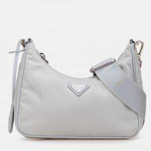 Pre Owned Prada Grey Re Nylon Re Edition 2005 Satchel