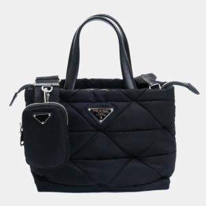 Pre Owned Prada Mini Padded Re-Nylon Tote Bag Black