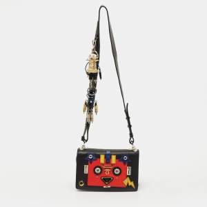 Pre Owned Prada Multicolor Leather Robot Flap Shoulder Bag