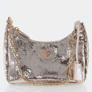 Pre Owned Prada Sequins Re-edition 2000 Handbag