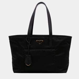 Pre Owned Prada Black Medium Saffiano Trimmed Re Nylon Re Edition 1978 Tote