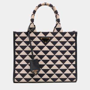 Pre Owned Prada Blue Small Canvas Symbole Triangolo Satchel