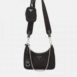 Pre Owned Prada Re-Edition 2005 Re-Nylon Shoulder Bag Black Nylon