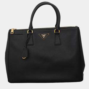 Pre Owned Prada Saffiano Lux Double Zip Tote Bag