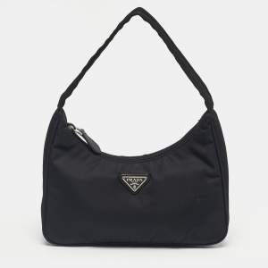 Pre Owned Prada Black Nylon Mini Re-Edition 2000 Bag