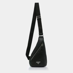 Pre Owned Prada Black Prada Cross Leather Bag