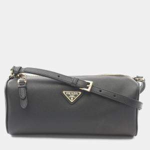 Pre Owned Prada Sacca Shoulder Bag Leather Women'S Black