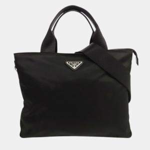 Pre Owned Prada Black Tessuto Satchel