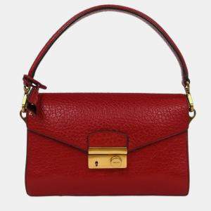 Pre Owned Prada Red Leather Handbag