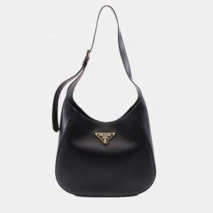 Pre Owned Prada Shoulder Bag Leather Black