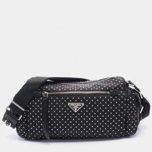 Pre Owned Prada Re-Nylon Shoulder Bag Nylon Leather Black