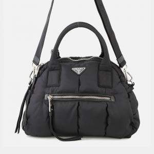 Pre Owned Prada Tessuto Bomber 2-Way Handbag Black Nylon