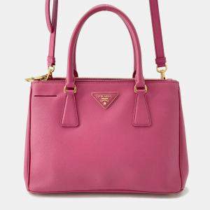 Pre Owned Prada Galleria 2 Way Bag Pink Leather