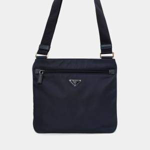 Pre Owned Prada Navy Nylon Messenger Bag