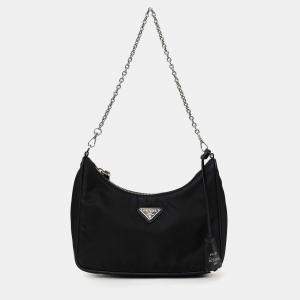 Pre Owned Prada Black Re-Nylon Re-Edition 2005 Crossbody Bag