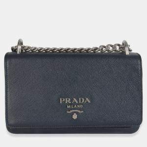 مملوكة مسبقًا Prada Bluette Saffiano Chain Shoulder Bag