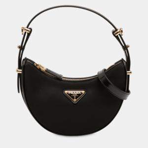 مملوكة مسبقًا Prada Black Small Re Nylon and Leather Arque Satchel
