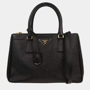 مملوكة مسبقًا حقيبة يد برادا غاليريا 2 طريقة جلد أسود