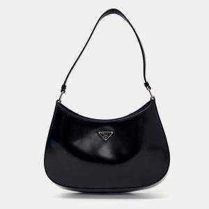Pre Owned Prada Black Leather Cleo Hobo Bag