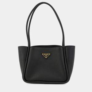 Pre Owned Prada Shopping Tote Black Leather