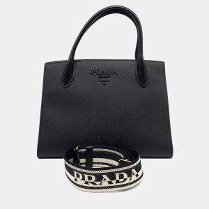 Pre Owned حقيبة برادا مونكروم سافيانو سوداء