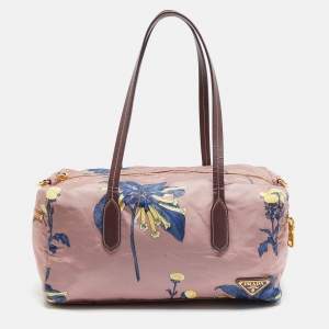 Pre Owned حقيبة برادا ساتشل نايلون فايِل أرجوانية / متعددة الألوان