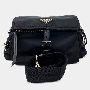 Pre Owned Prada Black Nylon Explore Re-Nylon Shoulder Bag