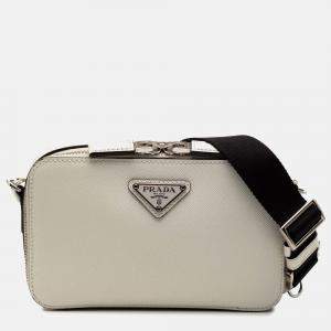 مملوكة مسبقًا Prada White Saffiano Brique Crossbody
