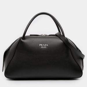 Pre Owned Prada Black Medium Brushed Leather Supernova Satchel