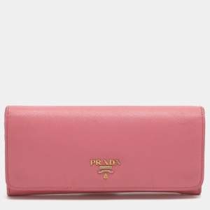 مملوكة مسبقًا Prada Pink Saffiano Leather Wallets